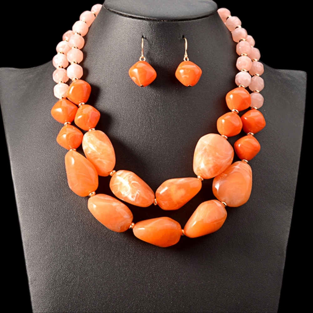 Resin Gem Statement Choker Set